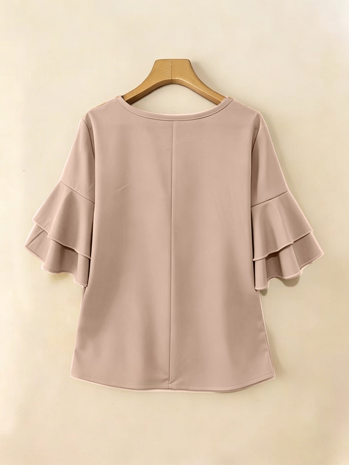 Softly Draped Ruffle-Sleeve Blouse