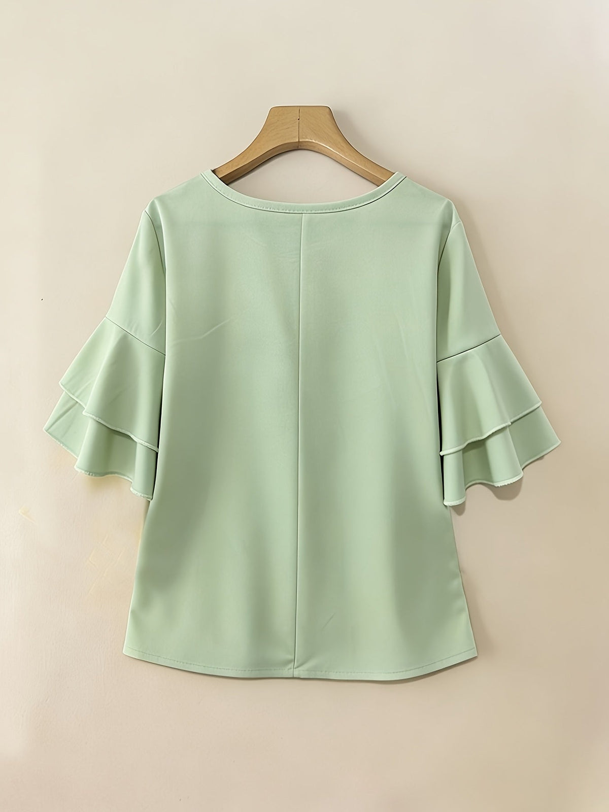 Softly Draped Ruffle-Sleeve Blouse