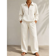 Relaxed Half-Zip Two-Piece Set