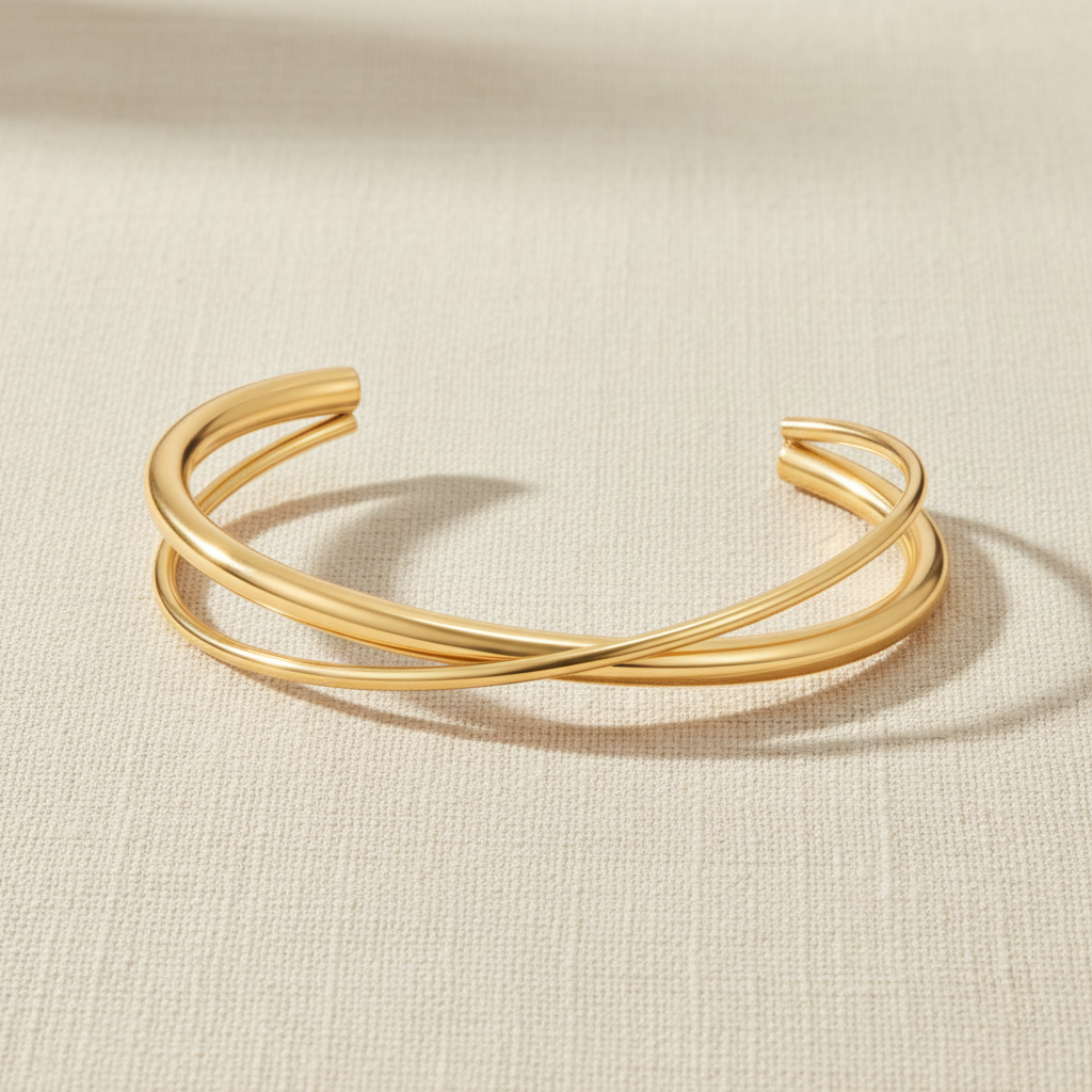 Twisted Cuff Bracelet | Gold-Plated