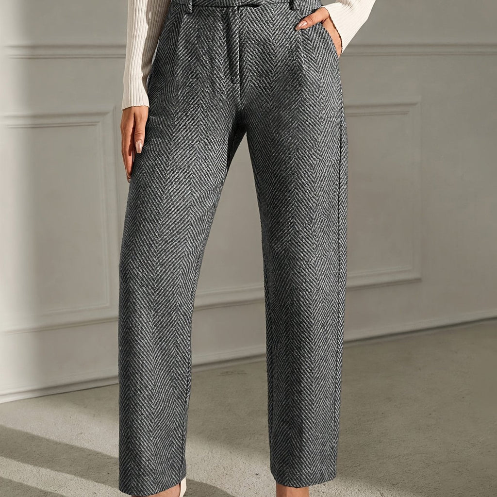 High Waist Straight Leg Trousers