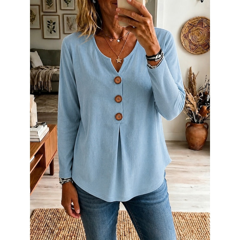 Relaxed Button-Front Top