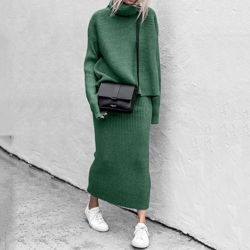 Knit Top Maxi Skirt Co-Ord Set