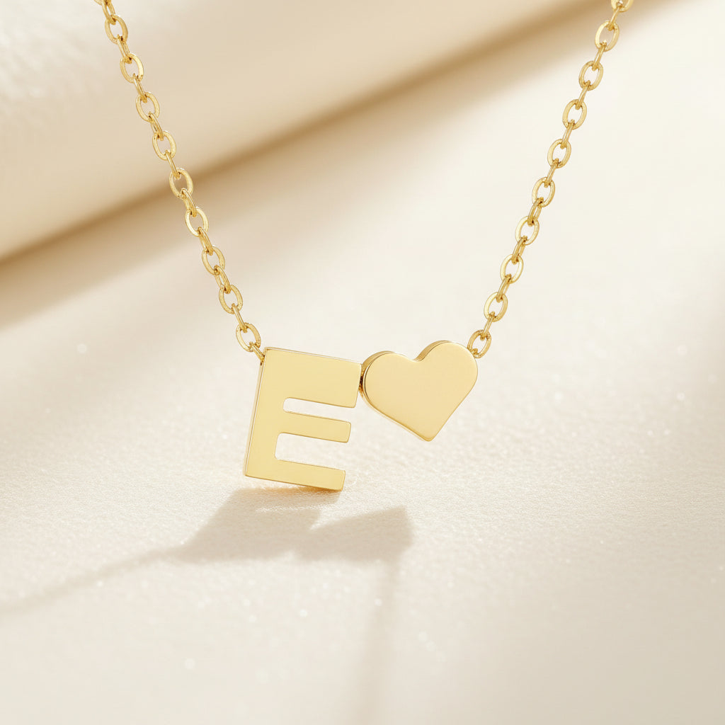 Initial Heart Necklace | Gold-Plated