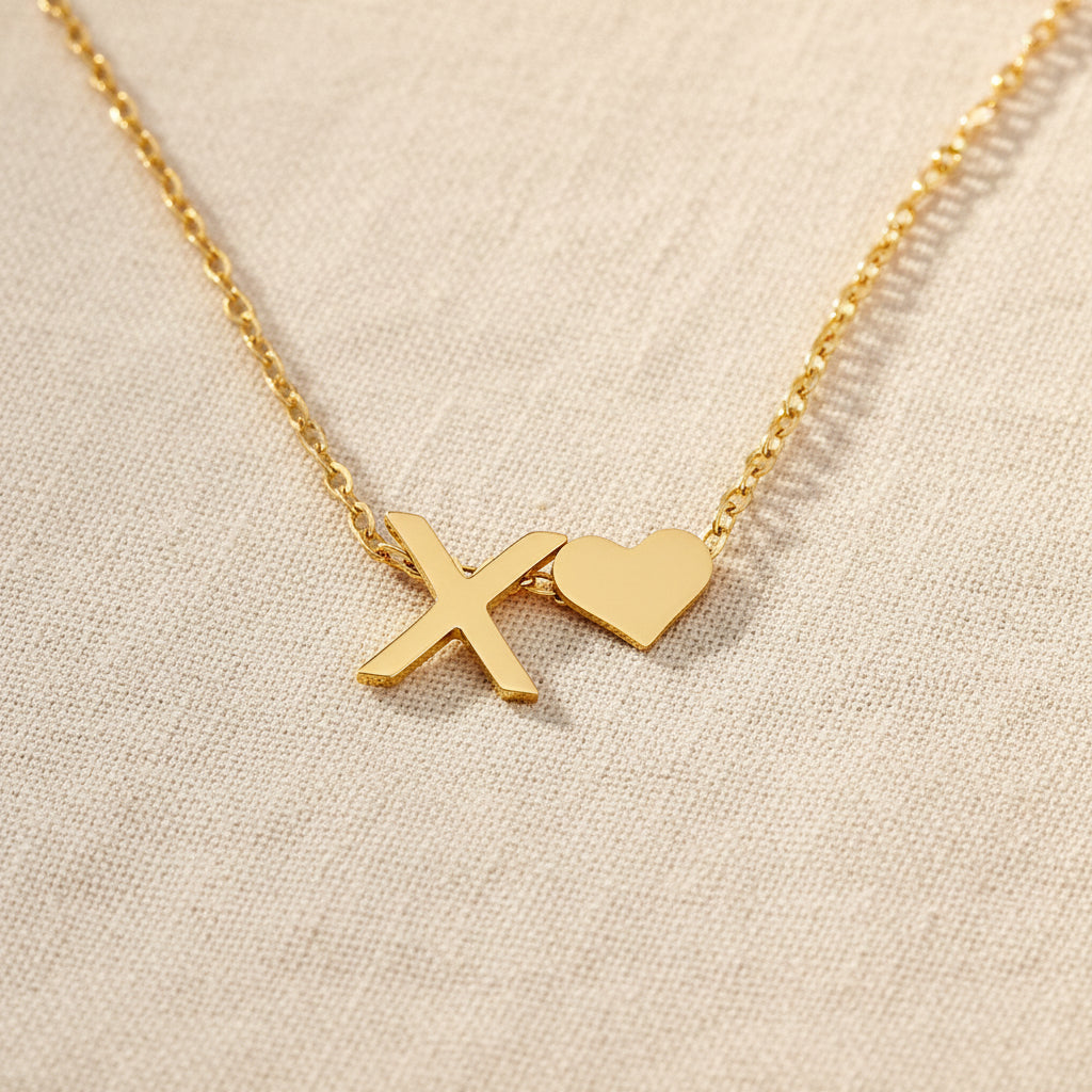 Initial Heart Necklace | Gold-Plated