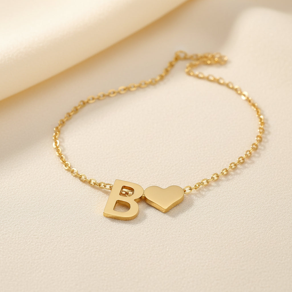 Initial Heart Necklace | Gold-Plated
