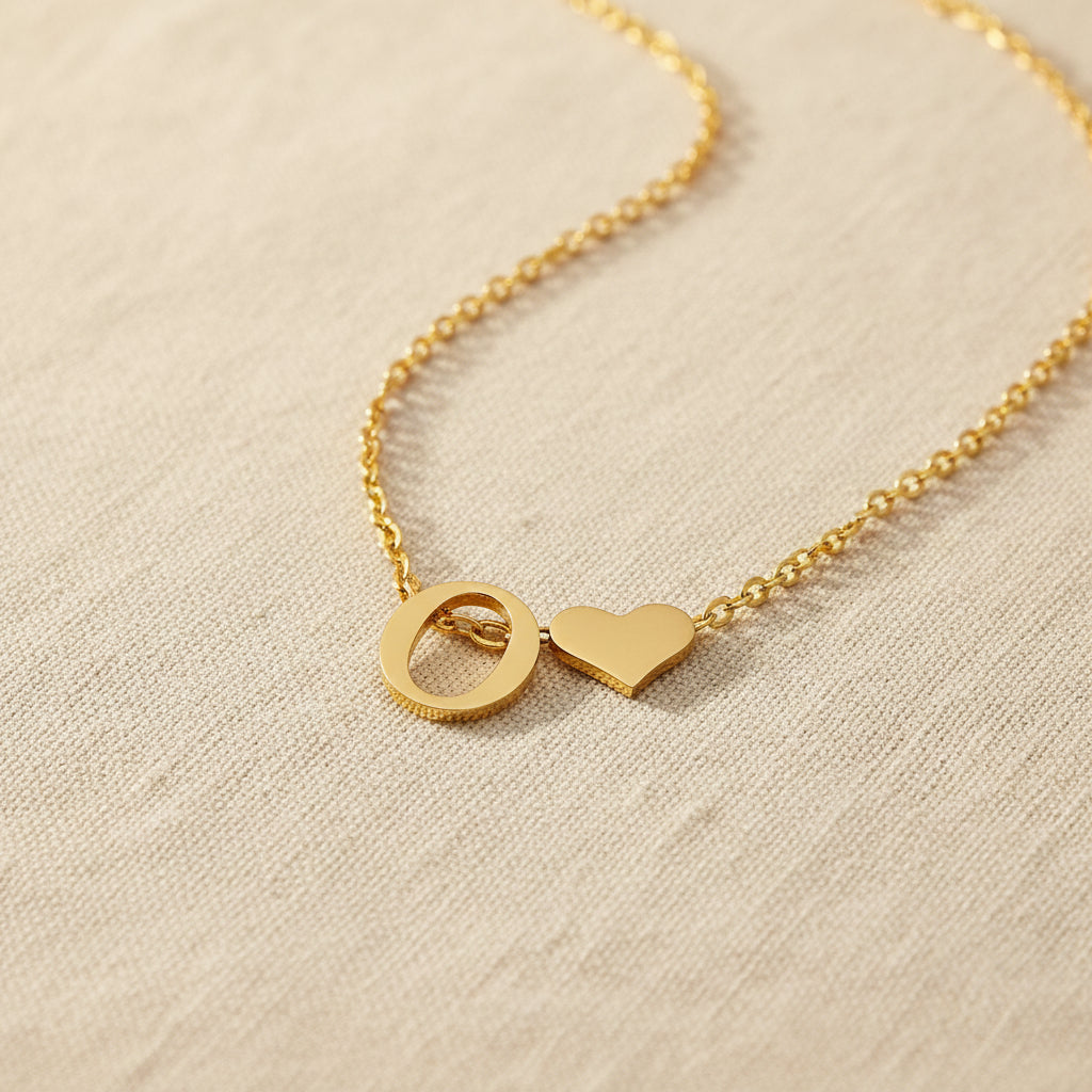 Initial Heart Necklace | Gold-Plated