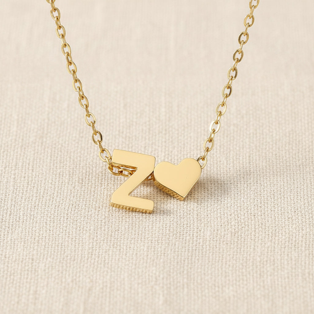 Initial Heart Necklace | Gold-Plated