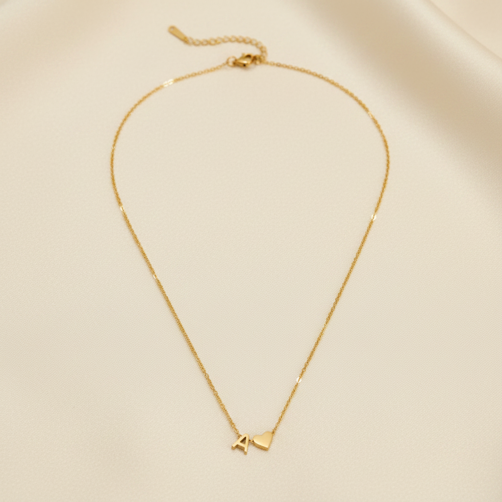 Initial Heart Necklace | Gold-Plated