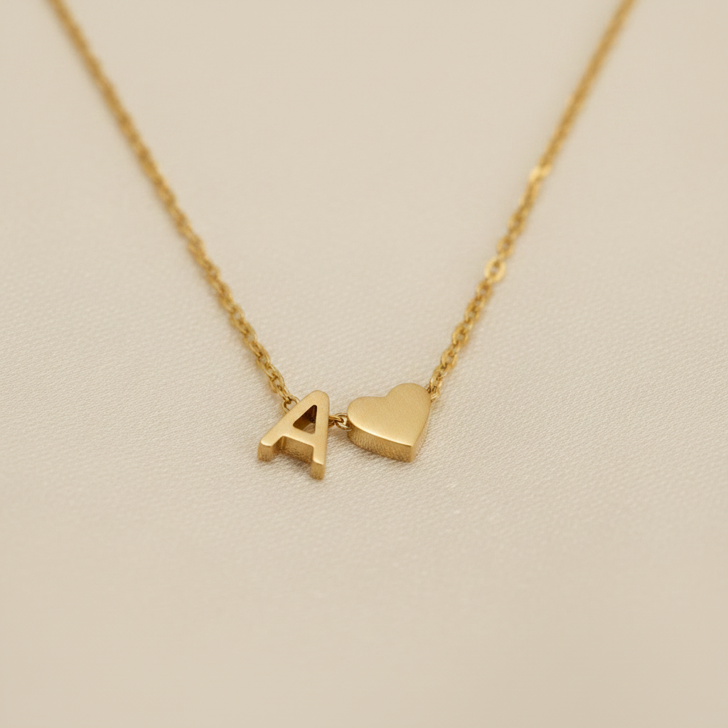 Initial Heart Necklace | Gold-Plated