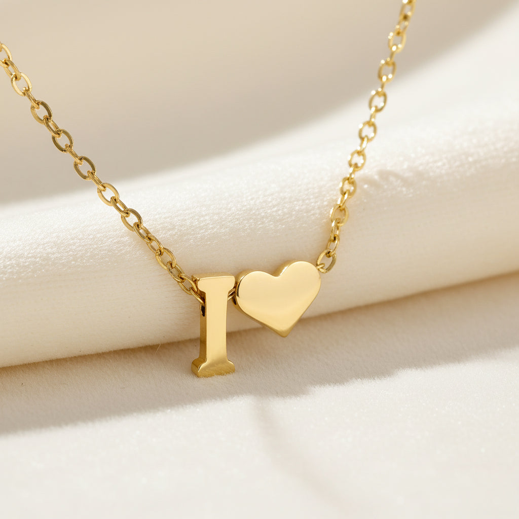 Initial Heart Necklace | Gold-Plated