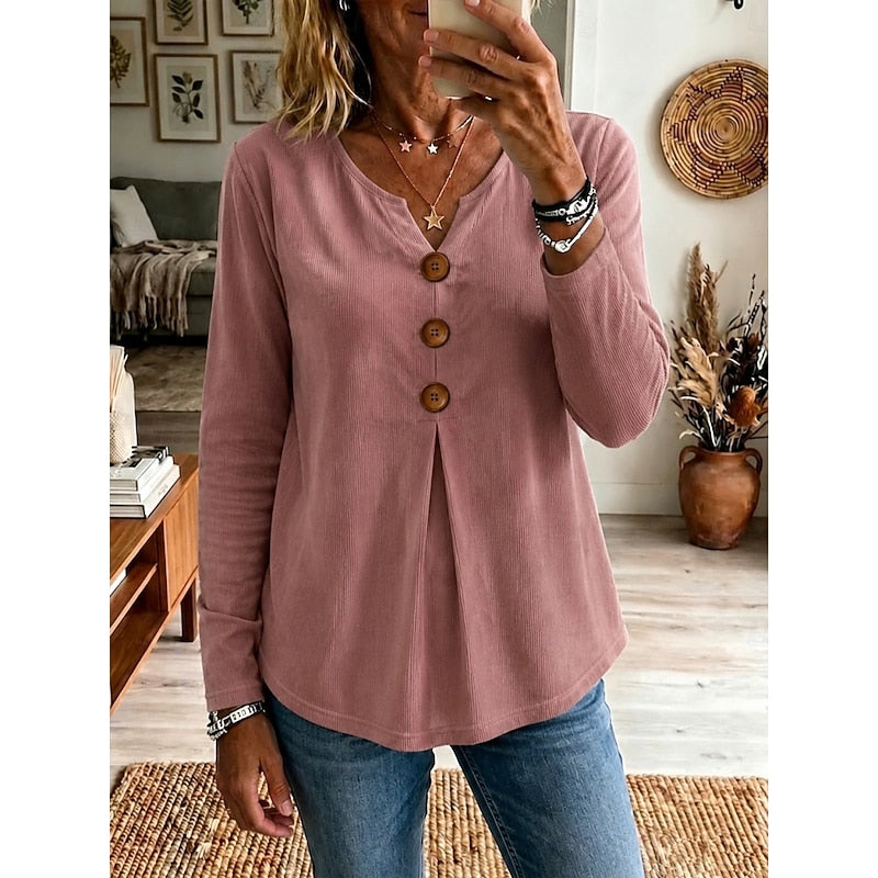 Relaxed Button-Front Top