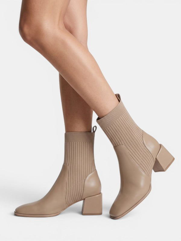 Square Toe Block Heel Chelsea Boots