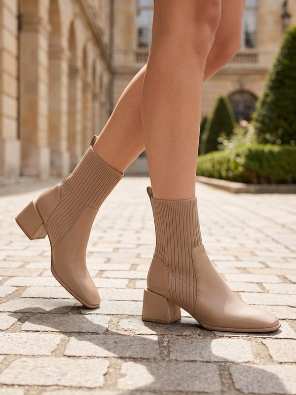 Square Toe Block Heel Chelsea Boots