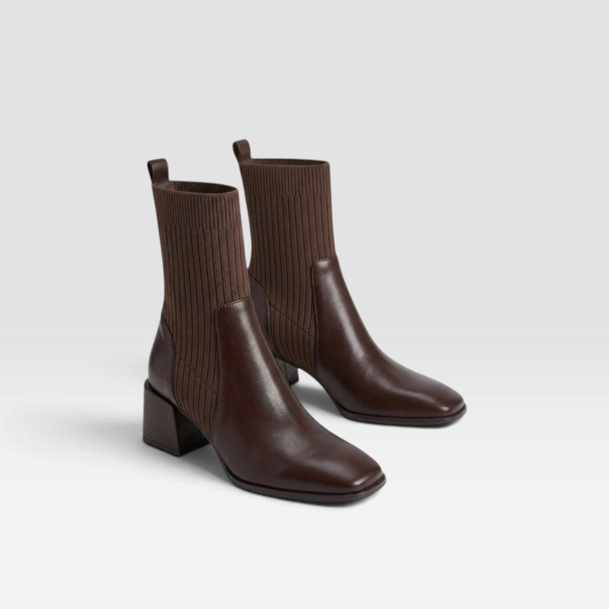 Square Toe Block Heel Chelsea Boots