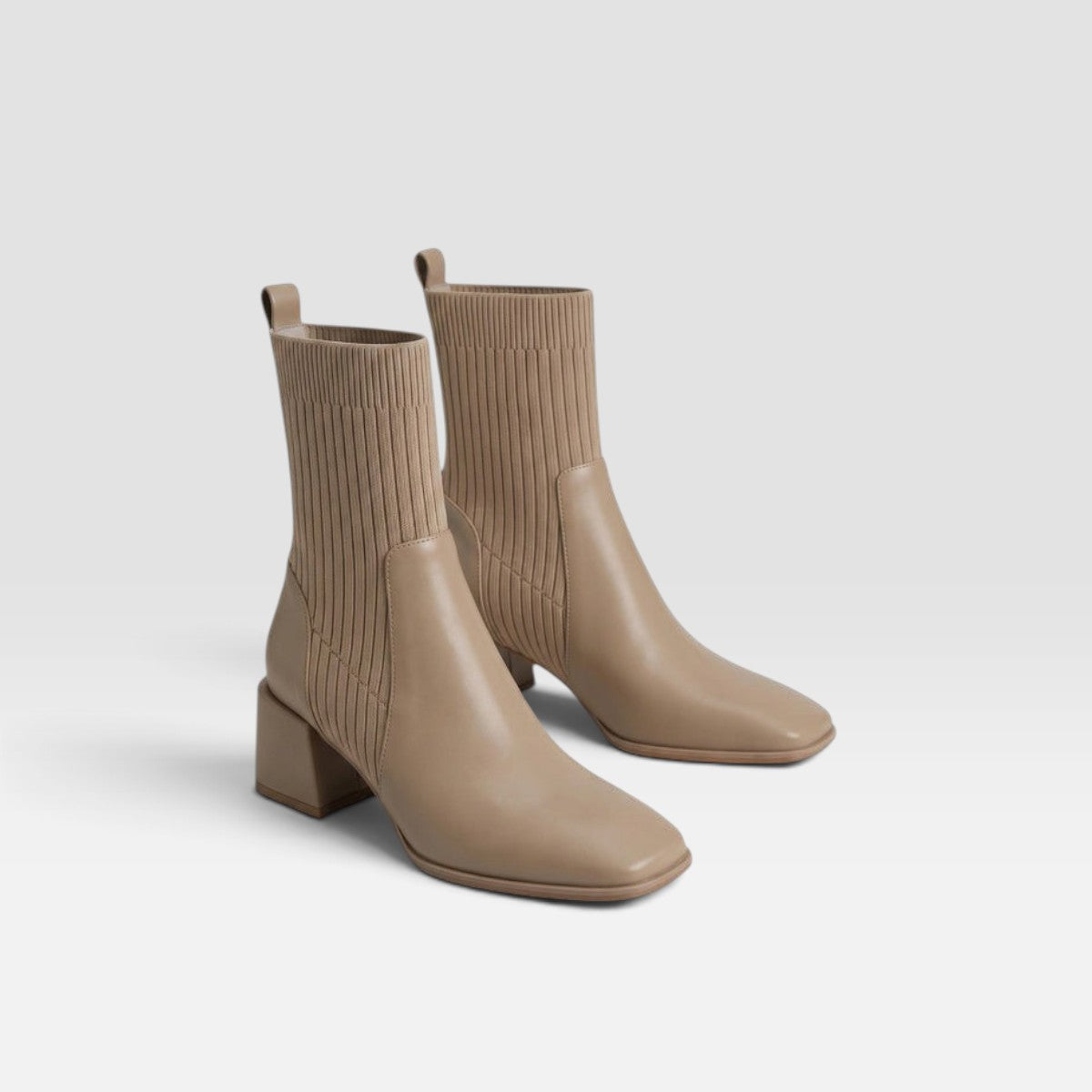 Square Toe Block Heel Chelsea Boots