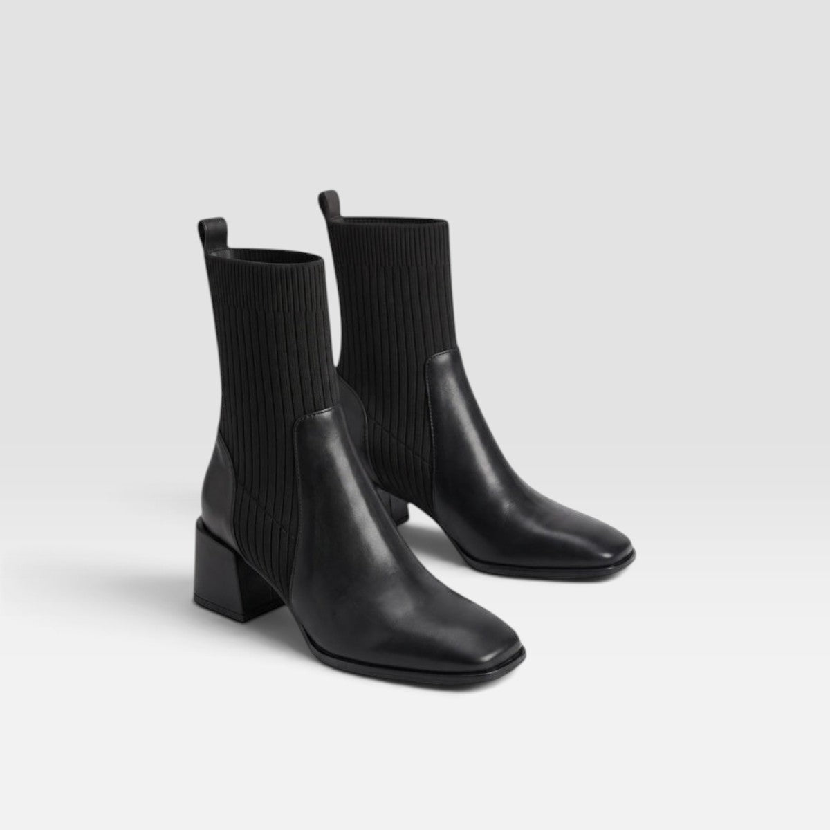 Square Toe Block Heel Chelsea Boots