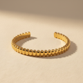 Textured Cuff Bracelet | Gold-Plated | Ivory Nova