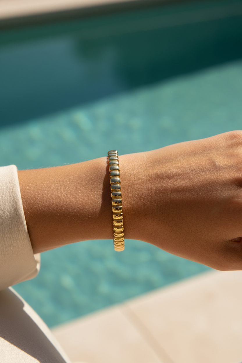 Textured Cuff Bracelet | Gold-Plated
