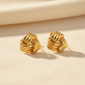 Knot Stud Earrings | Gold-Plated | Ivory Nova