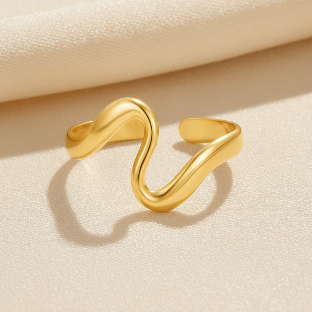 Wave Open Ring | Gold-Plated