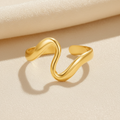 Wave Open Ring | Gold-Plated