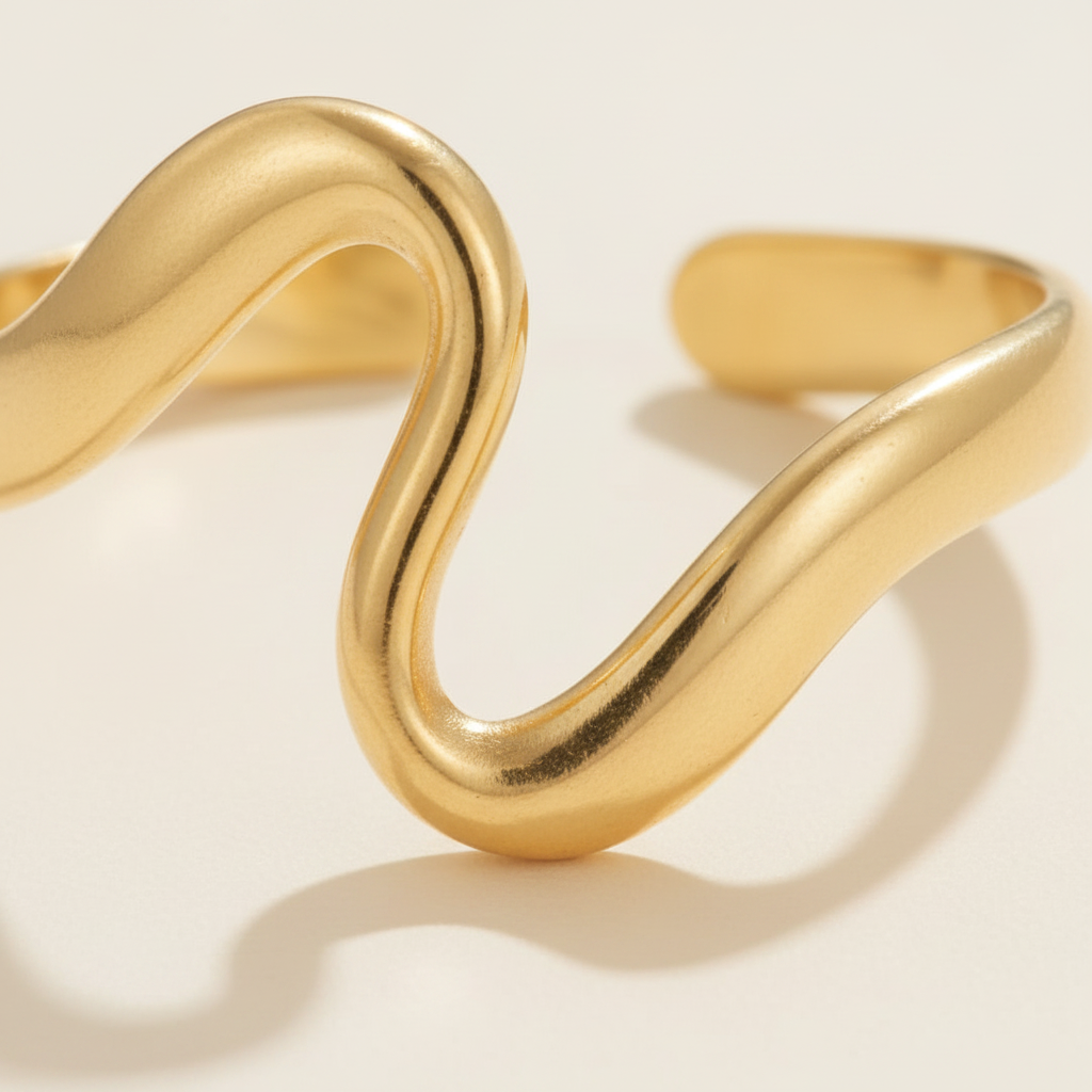 Wave Open Ring | Gold-Plated