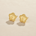 Gold Plated Clover Stud Earrings