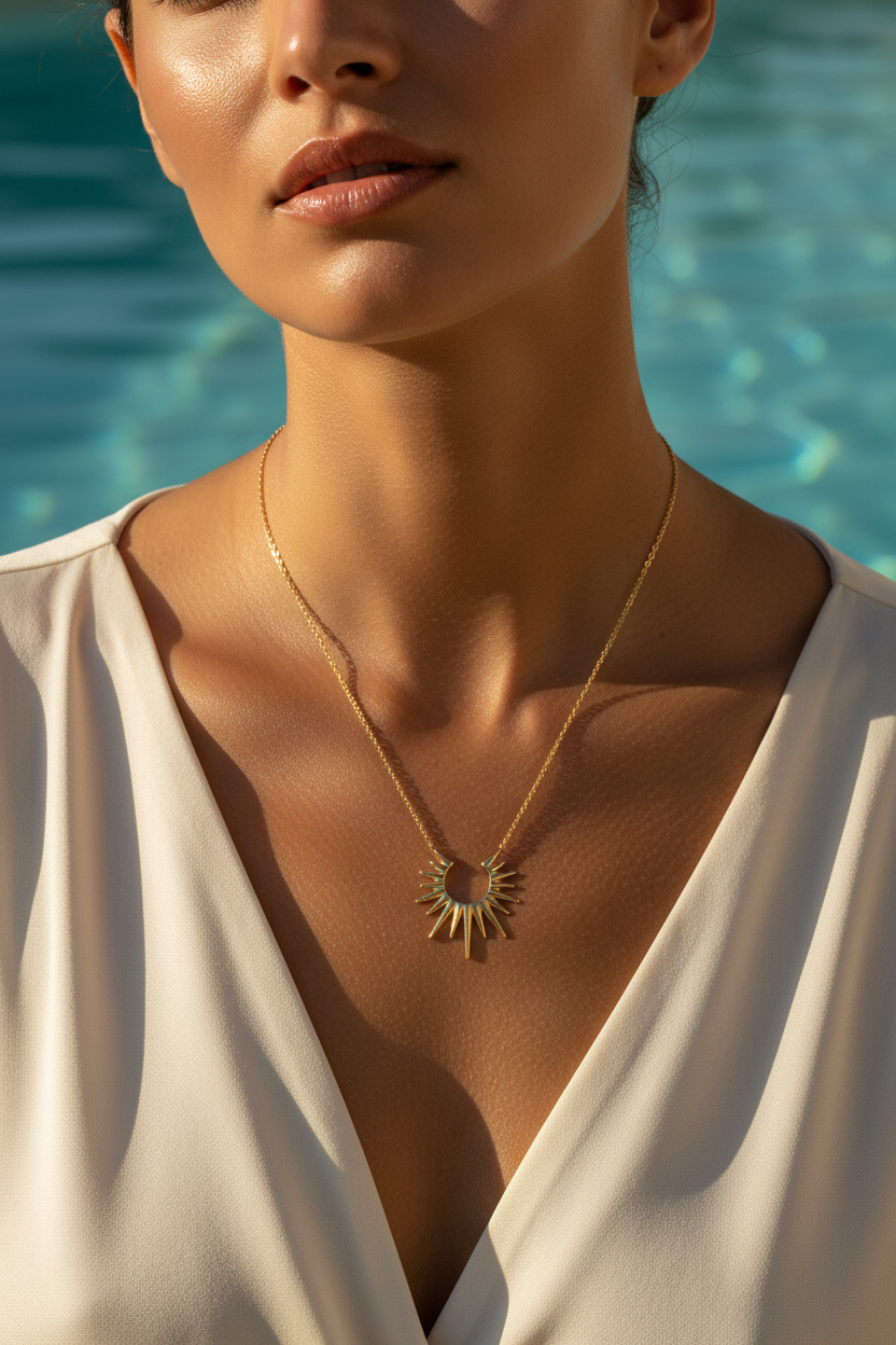 Sunburst Pendant Necklace | Gold-Plated