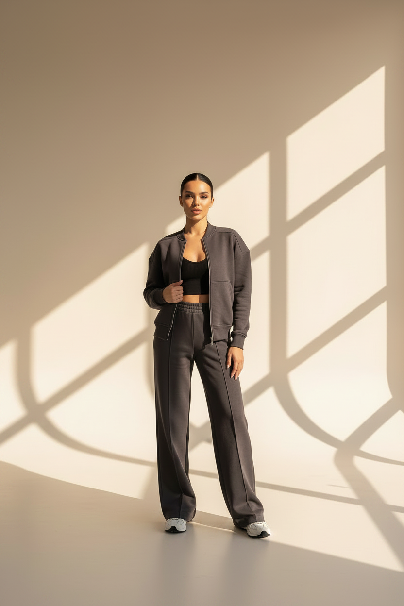 Zip Up Wide Leg Co-Ord Set