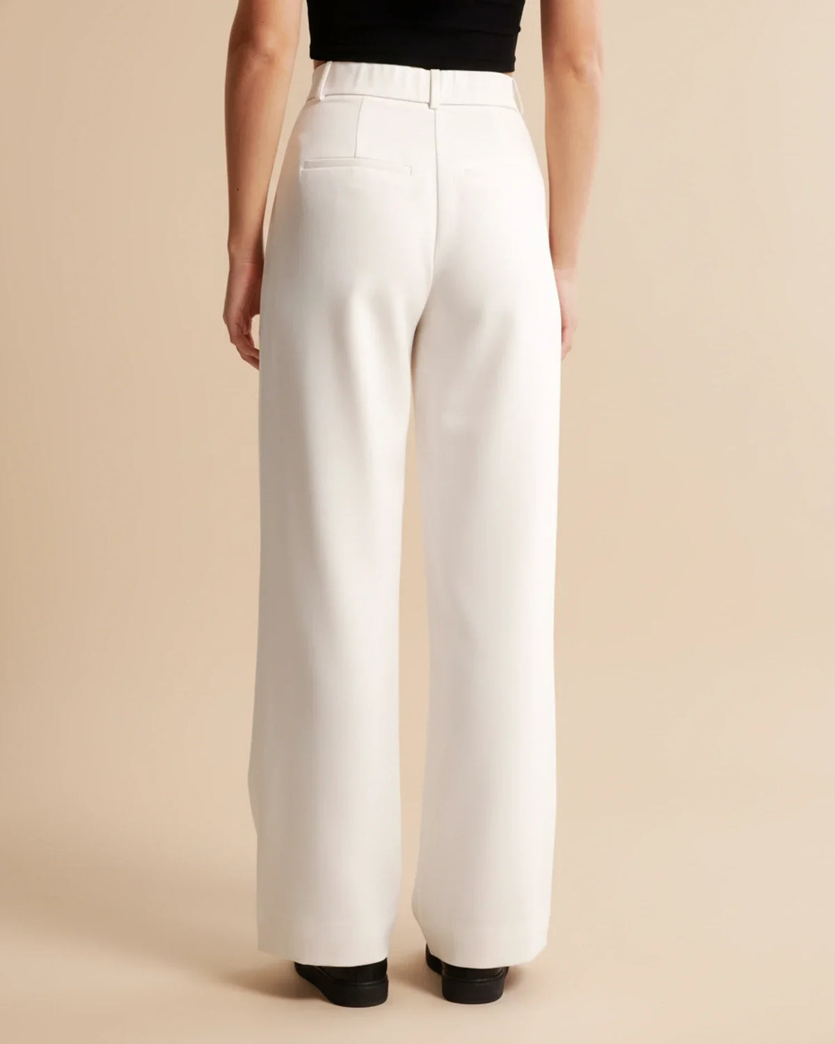High Waist Pleated Straight Trousers