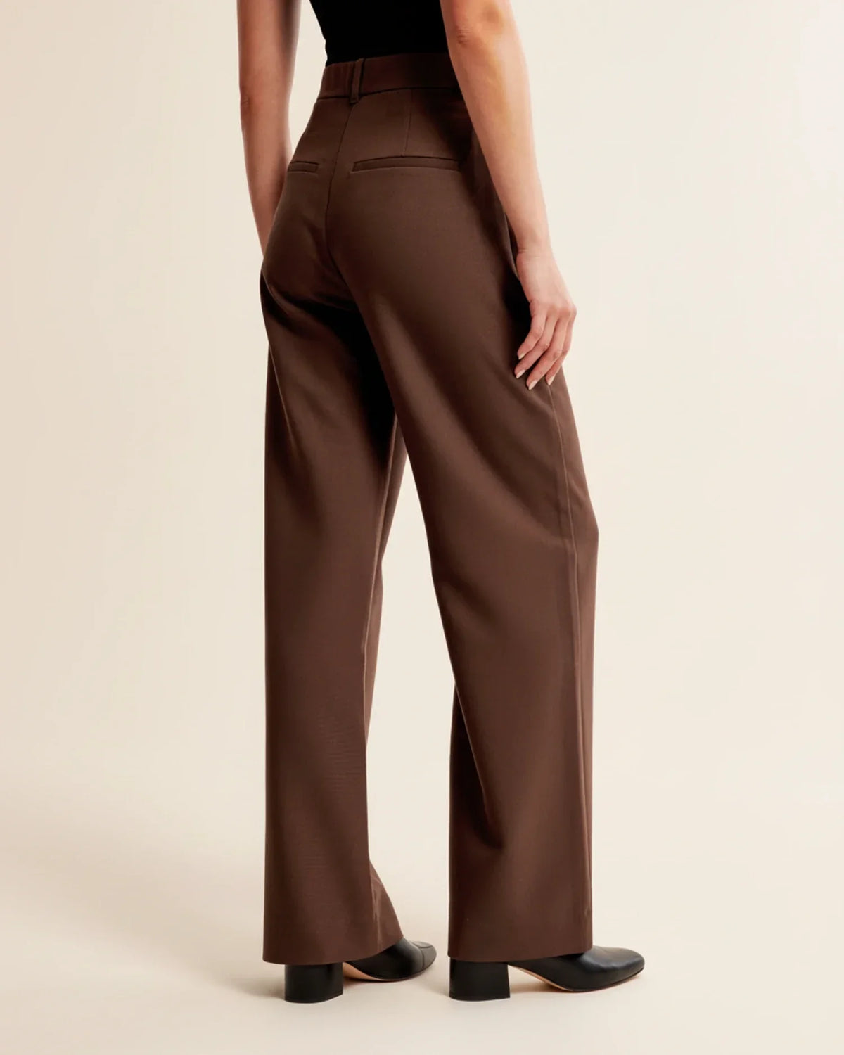 High Waist Pleated Straight Trousers