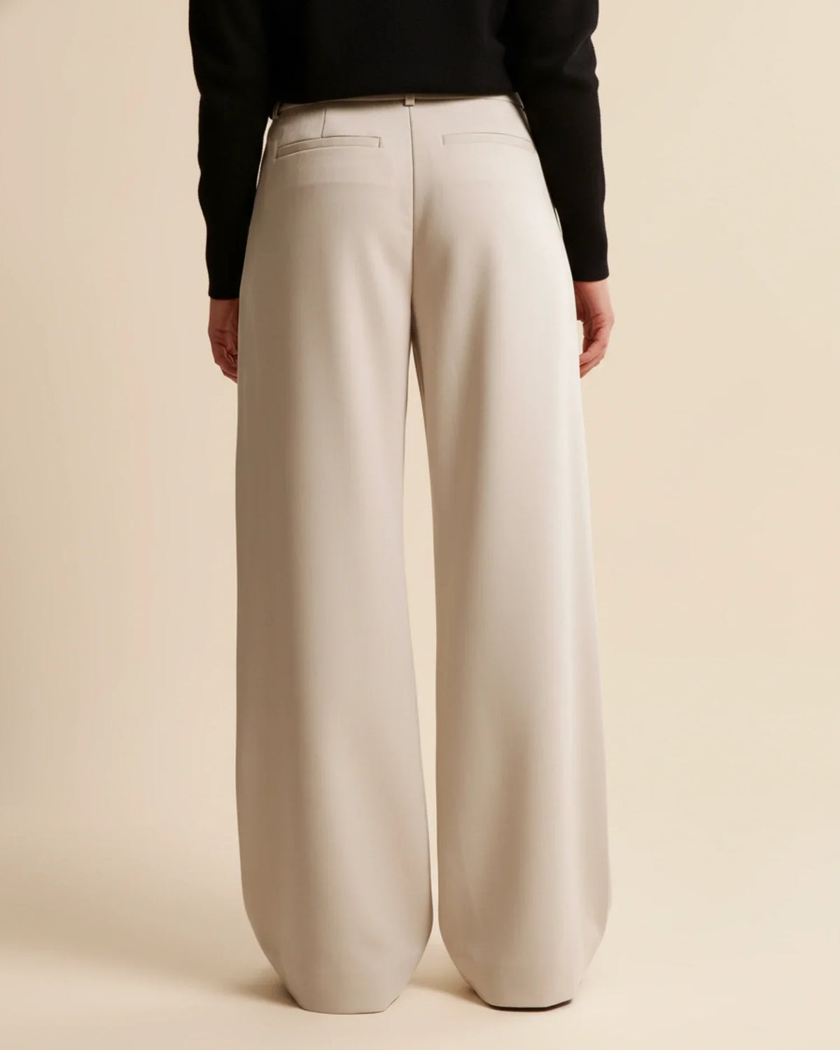 High Waist Pleated Straight Trousers