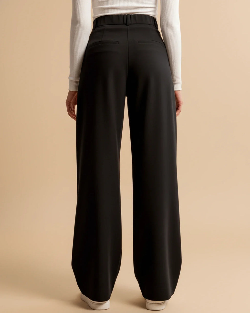High Waist Pleated Straight Trousers