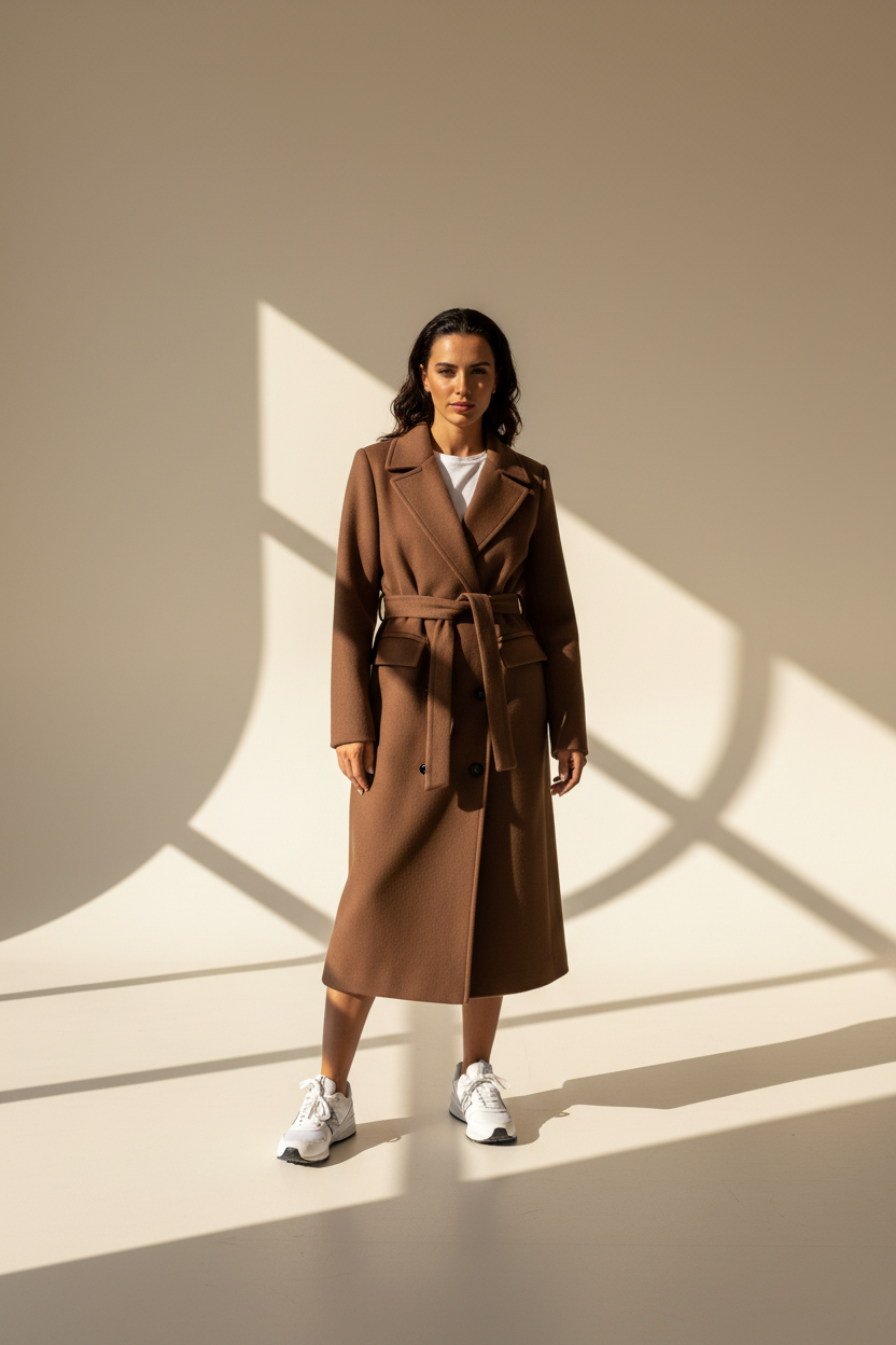 Belted Double Breasted Coat