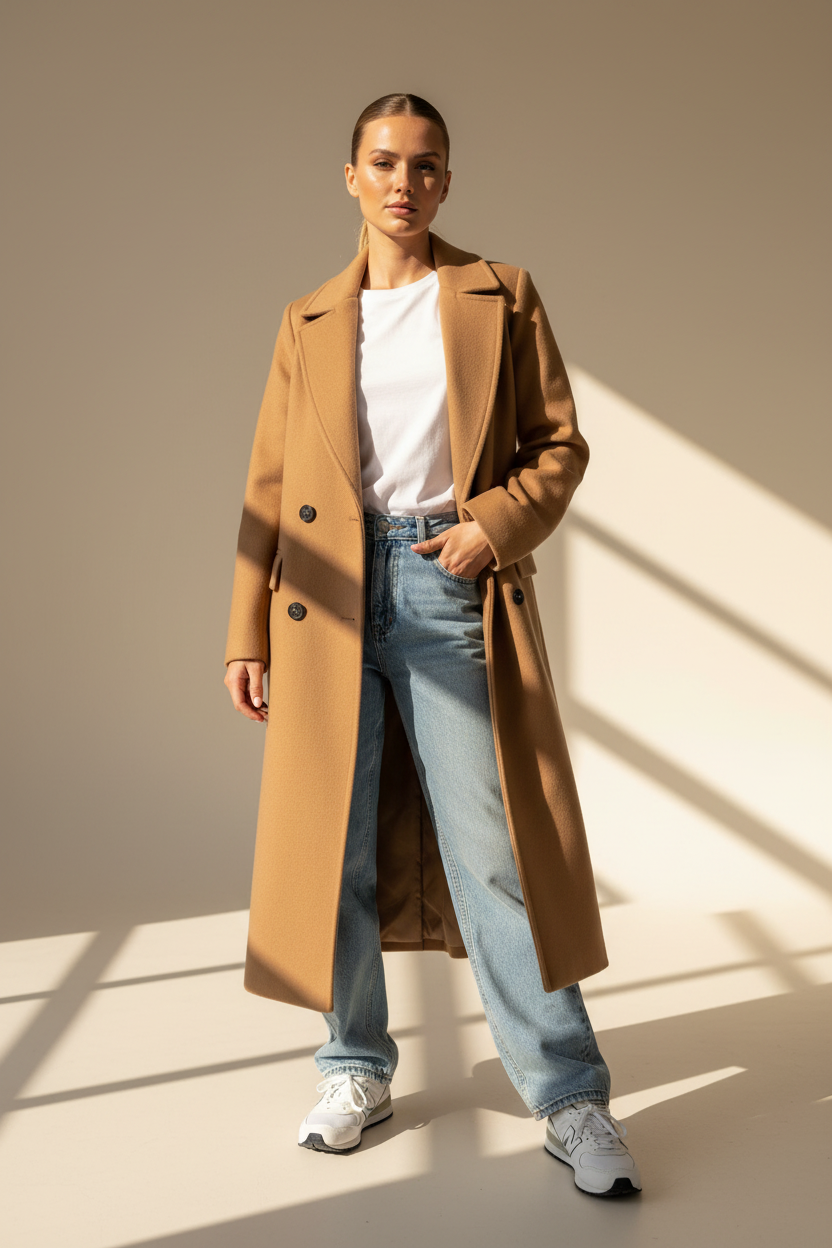 Belted Double Breasted Coat