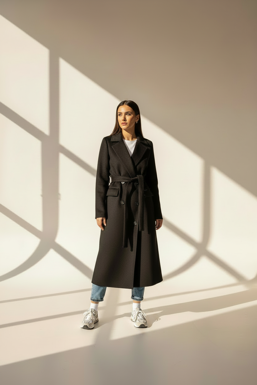 Belted Double Breasted Coat