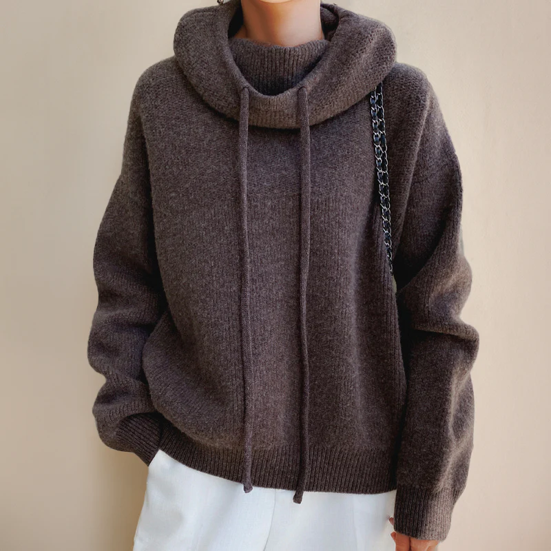 Oversized Knit Hooded Sweater