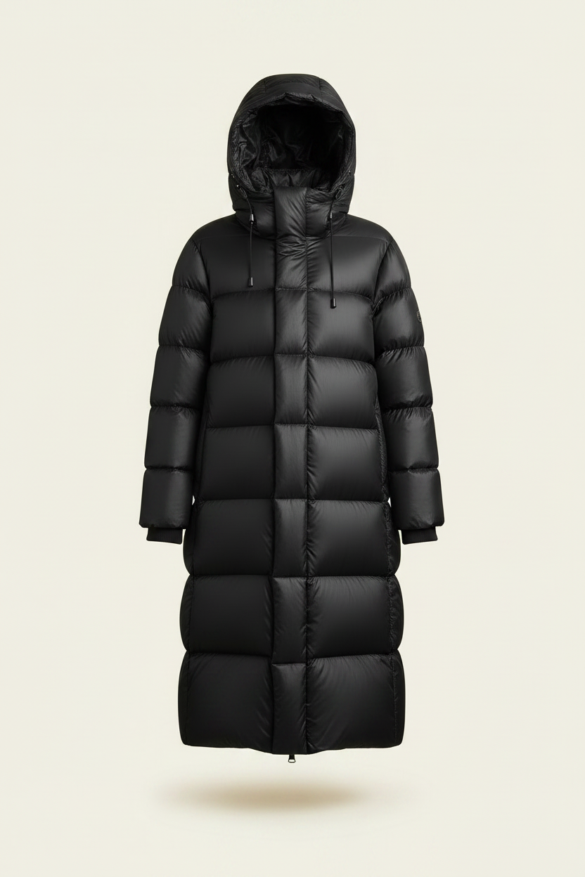 Long Hooded Quilted Puffer Jacket