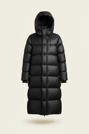 Long Hooded Quilted Puffer Jacket