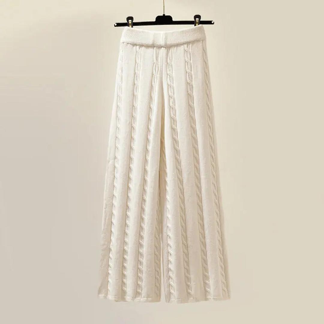 Three Piece Knit Wide Leg Set
