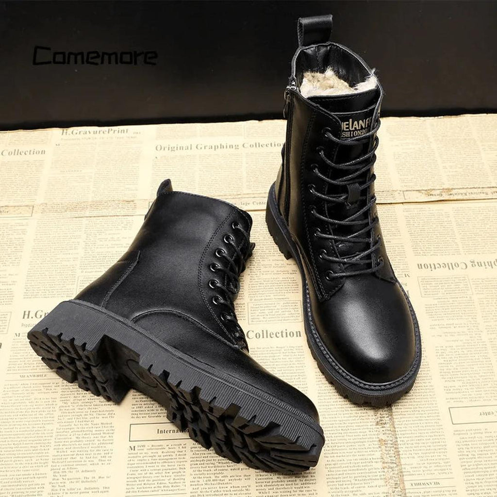 Lace Up Side Zip Ankle Boots