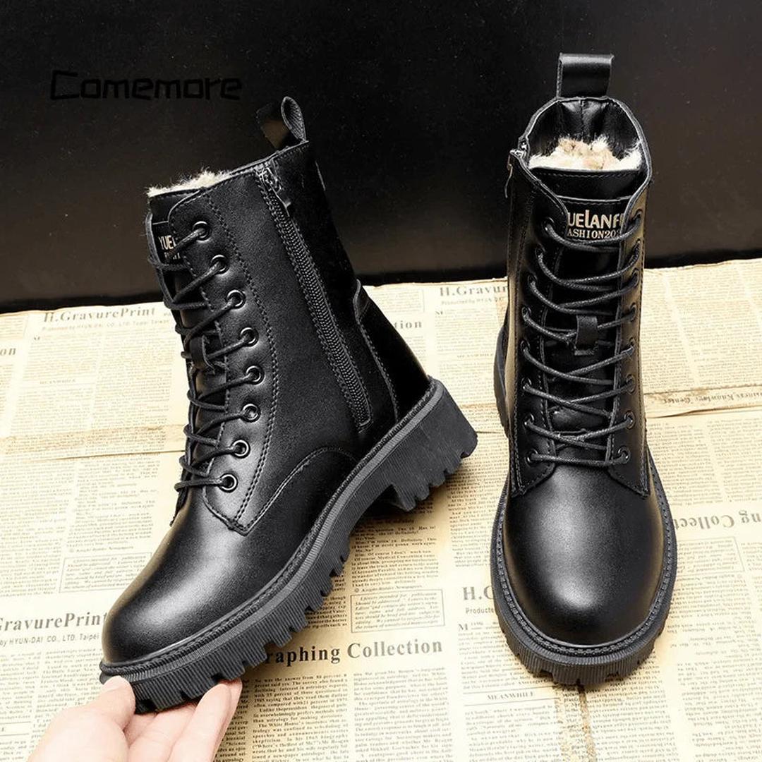Lace Up Side Zip Ankle Boots