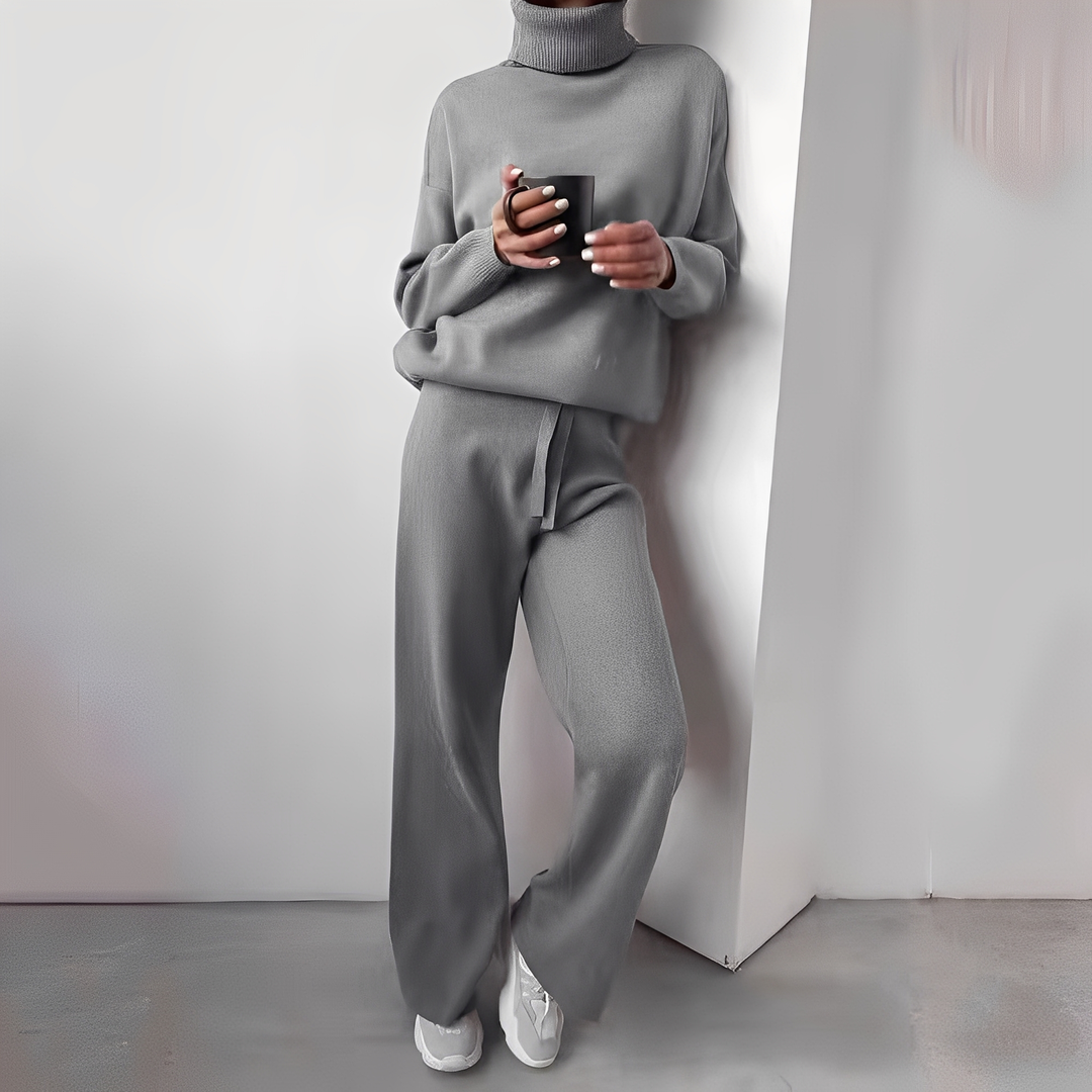 Turtleneck Knit Two Piece Set