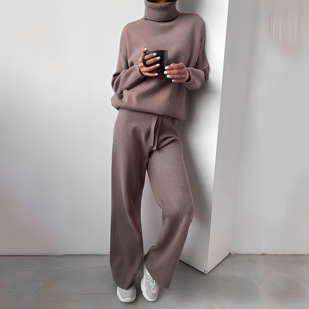 Turtleneck Knit Two Piece Set