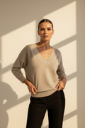 Cashmere Blend V-Neck Sweater
