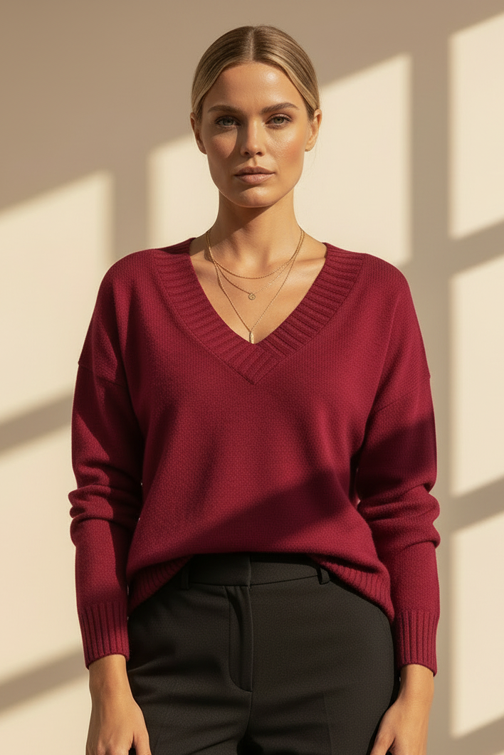 Cashmere Blend V-Neck Sweater