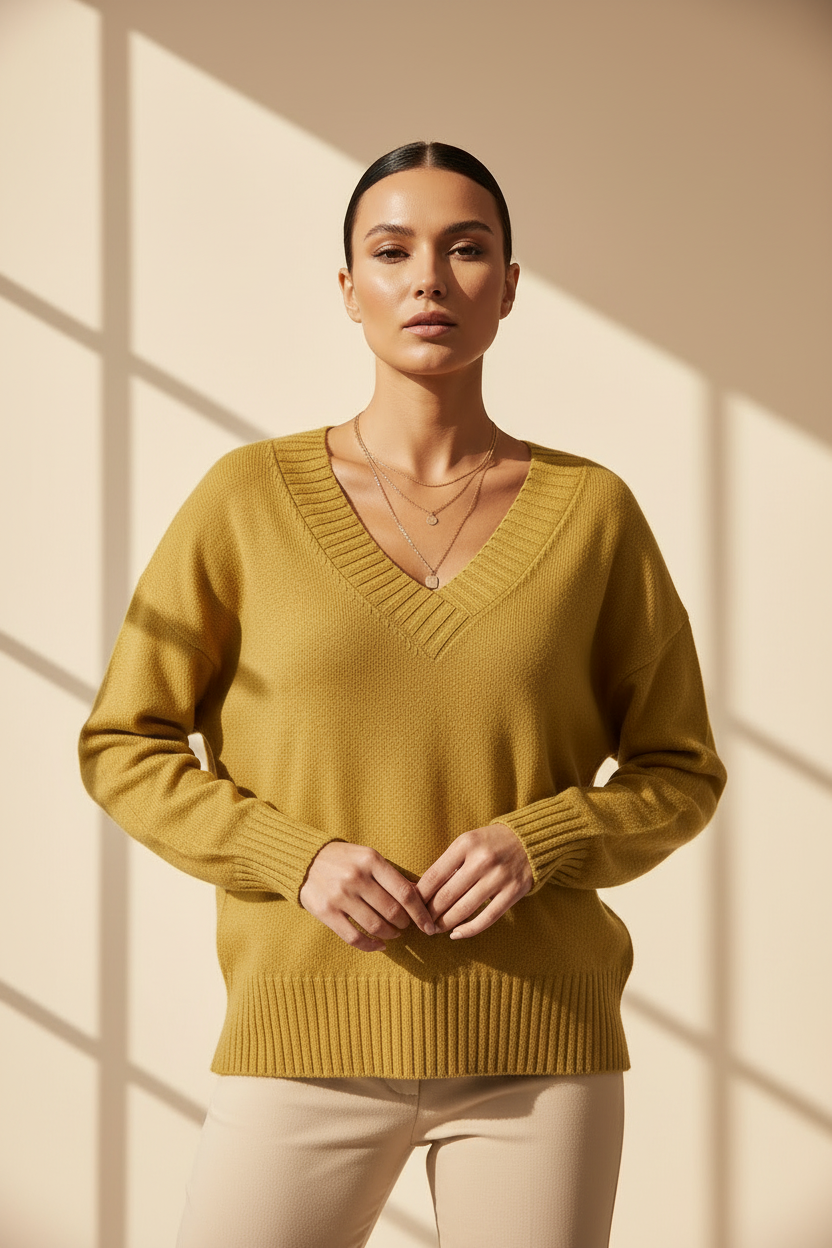 Cashmere Blend V-Neck Sweater