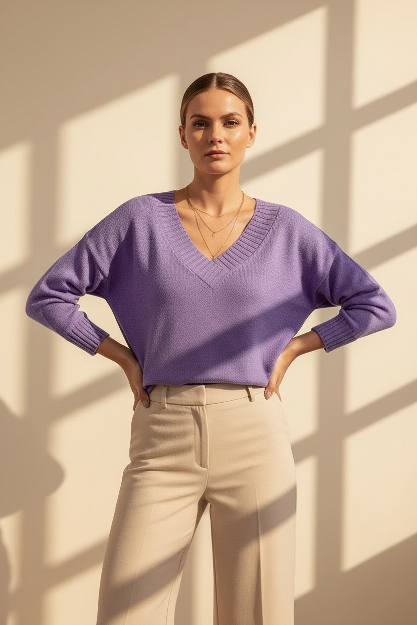 Cashmere Blend V-Neck Sweater