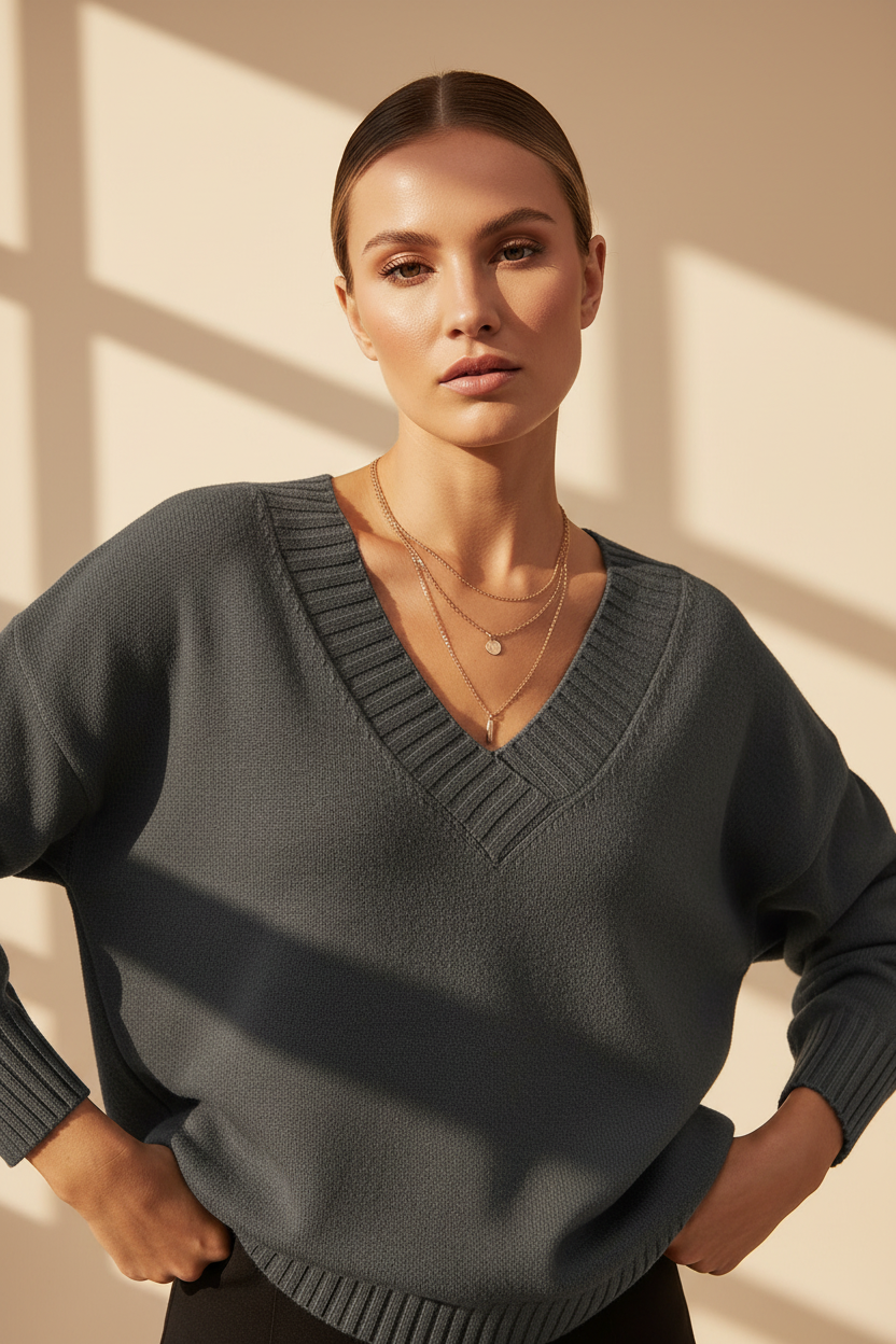 Cashmere Blend V-Neck Sweater